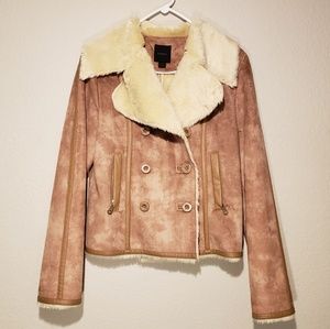 Express Faux Suede Shearling Coat